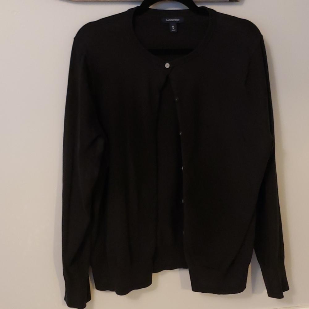 Lands end black cardigan